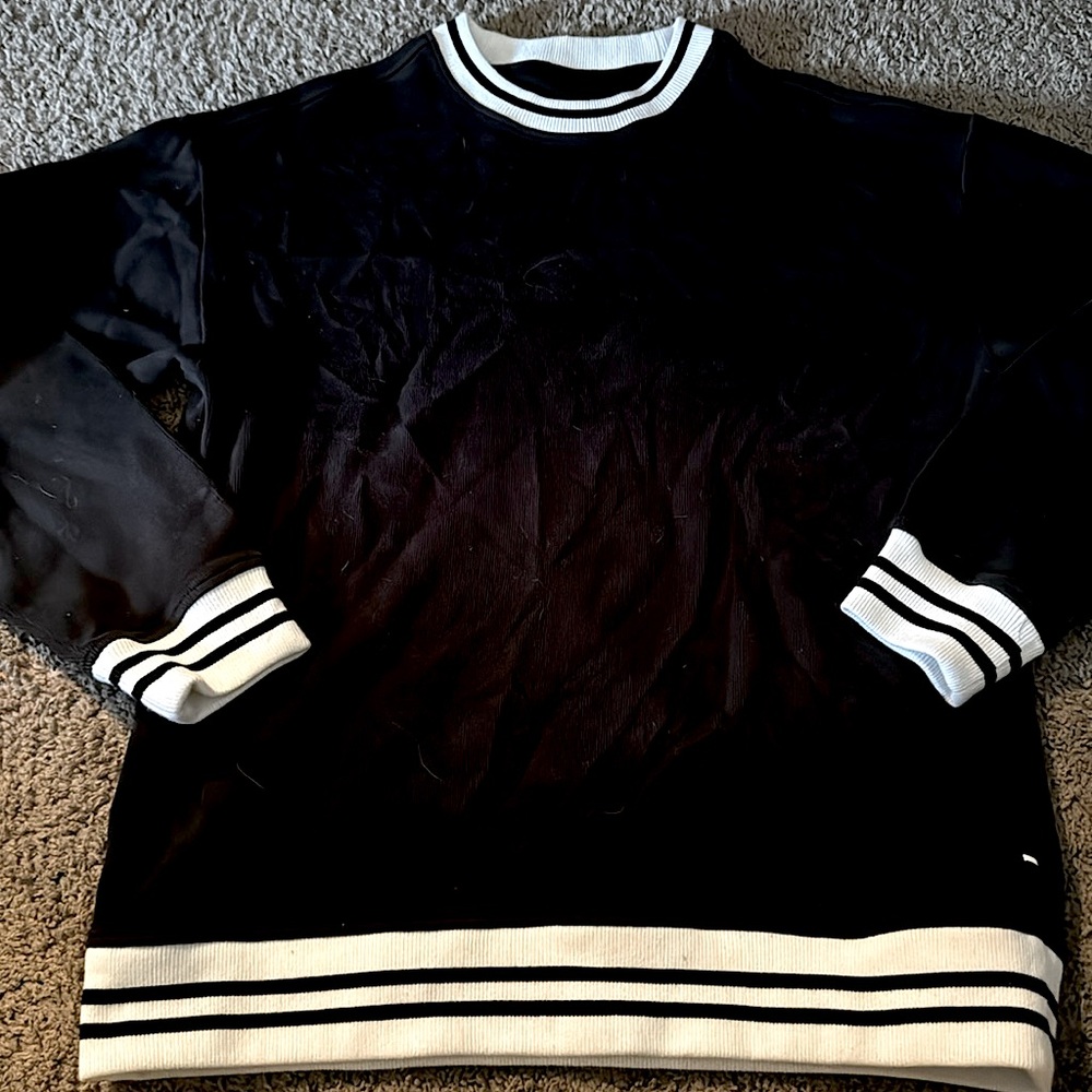 Edgar+Ash Mens Large Black/White Crewneck Sweater
